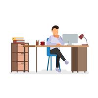 Man thinking in the office vector