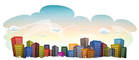 Cityscape With Buildings On Sky Background vector