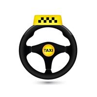 Muestra del coche de taxi. Icono de coche wheell. Vector