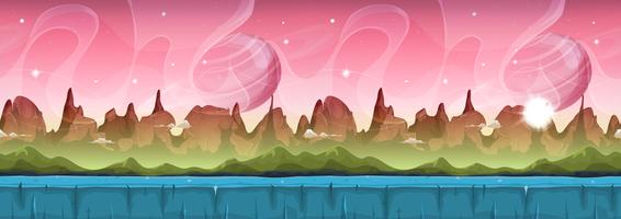 Fairy Sci-fi Alien Landscape For Ui Game vector