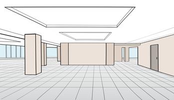 Interior office room. Conference room, business office open space vector