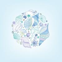 Seashell pattern. Summer holiday marine background vector