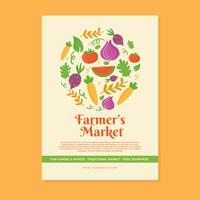 Farmers Market Flyer Template vector