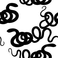 Abstract ornametal spiral seamless snake silhouette pattern vector