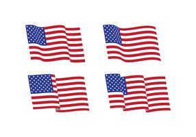 American Flag Set vector