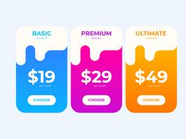 Pricing Table Template vector