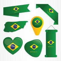 Bandera de Brasil Clipart Vector Pack