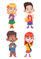 Cute Children Character Set vector