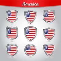 Vector de bandera de escudo de Estados Unidos