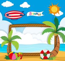 Border design with summer theme vector