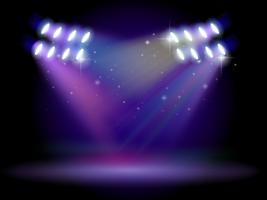 An empty stage with lights vector