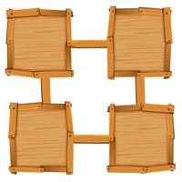 Four wooden square as board templates vector