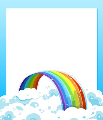 An empty paper template with a rainbow at the bottom