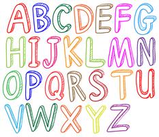 Estilos de fuente coloridos del alfabeto