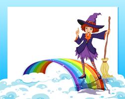 An empty template with a fairy and a rainbow vector