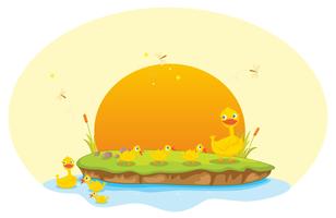 duck and ducklings vector