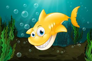 A big yellow shark vector