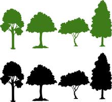 Set of silhouette plant vector
