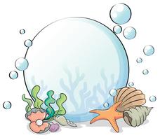 A crystal ball with seashells vector