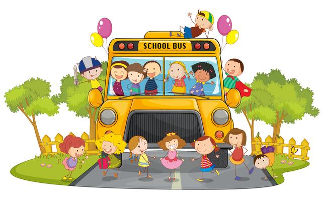kids and school bus