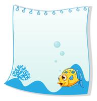 An empty paper with a yellow fish at the bottom vector