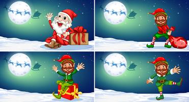 A set of christmas template vector