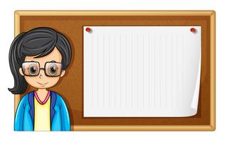Woman with glasses and board vector