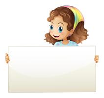 A girl holding a banner vector