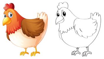 Garabatos de dibujo animal para pollo. vector