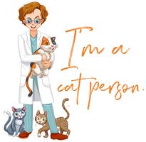 Word expression for I'm a cat person with many cats in background vector