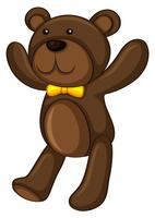 Brown teddy bear on white background vector