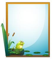 A frame with a frog in the pond vector