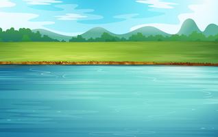 A river and a beautiful landscape vector