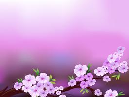 A lavender stationery with flowers vector