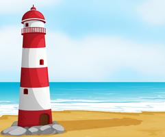 Sea and light house vector