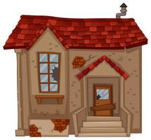 Old house with red roof vector