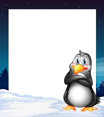 An empty template with a penguin