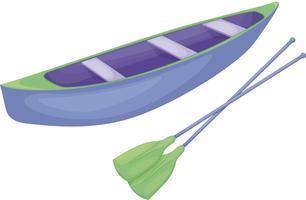 Blue and green canoe vector