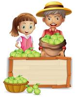 Farmer with lime on wooden board vector