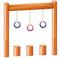 Swining rings playground equipment vector