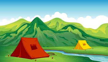 A camping site vector