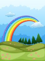 A rainbow in the sky vector