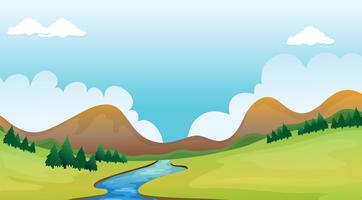 A river and a beautiful landscape vector