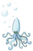 A squid with green eyes vector