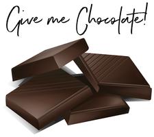 Chocolate bars and phrase give me chocolate vector