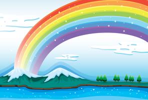 A beautiful rainbow in the sky vector