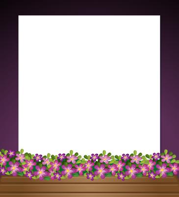 An empty paper template with a garden at the bottom