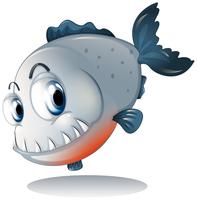 A big gray piranha vector