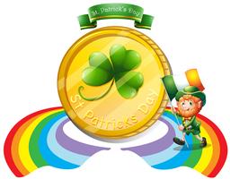 Una gran moneda de oro para el día de San Patricio. vector