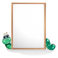 A worm at the back of an empty whiteboard vector